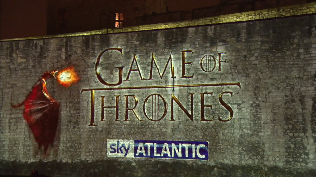 Game of Thrones Projection mapping dragons onto the Tower of London for Game of Thrones Event